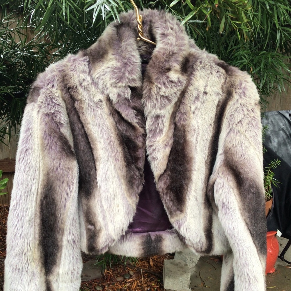 VINTAGE BABY PHAT CROPPED FAUX FUR JACKET EXCELLENT CONDITION